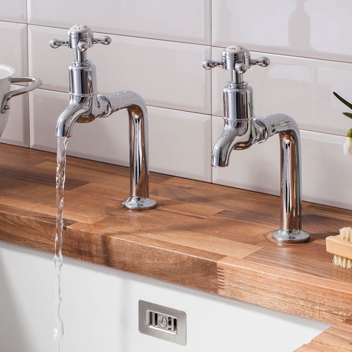 Product Lifestyle image of the Crosswater Belgravia Crosshead Pair of Kitchen Bip Taps