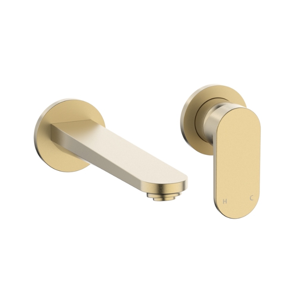 Product Cut out image of the Crosswater Drift Brushed Brass Basin 2 Hole Set