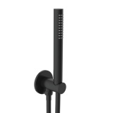 Product Cut out image of the JTP Vos Matt Black Handset Shower Wall Outlet