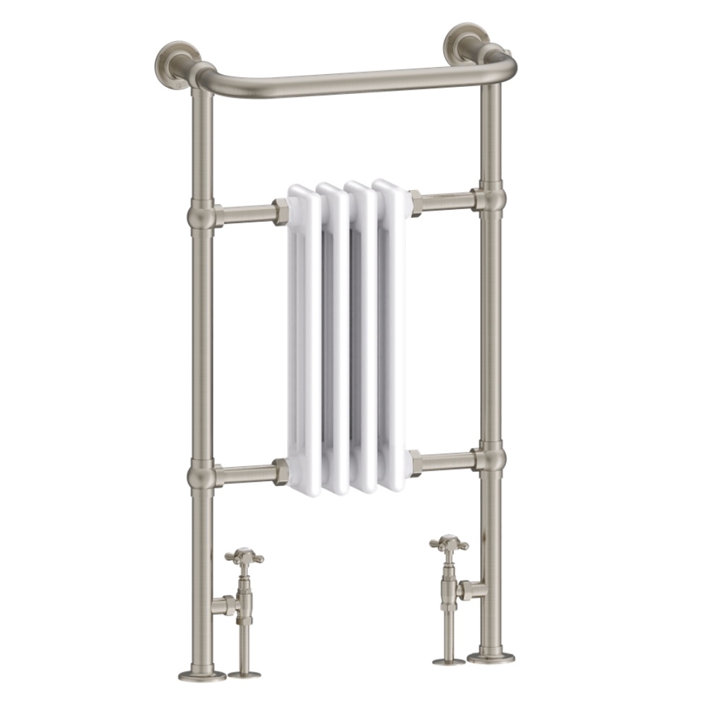Product Cut out image of the Burlington Bloomsbury Brushed Nickel Radiator