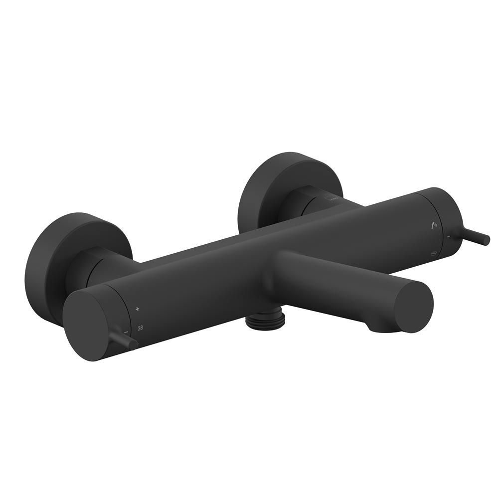Vado Safari Lever Matt Black Exposed Thermostatic Wall Mounted Bath Shower Mixer