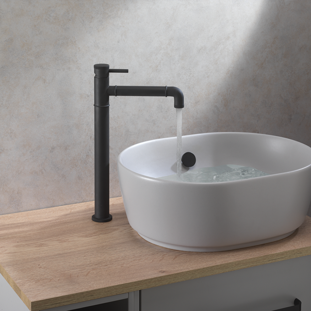 Lifestyle Photo of Crosswater MPRO Industrial Carbon Black Tall Basin Mixer