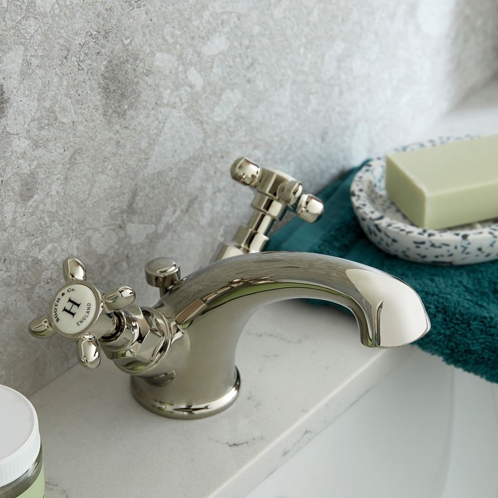 Booth & Co. Axbridge Cross Nickel Mono Basin Mixer