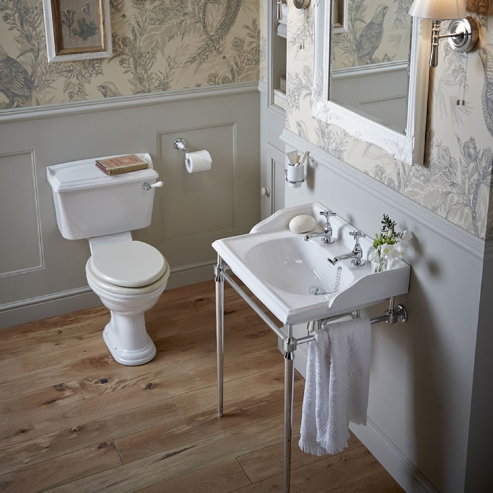 Lifestyle Photo of Heritage Dorchester Basin Washstand & Close Coupled WC Set
