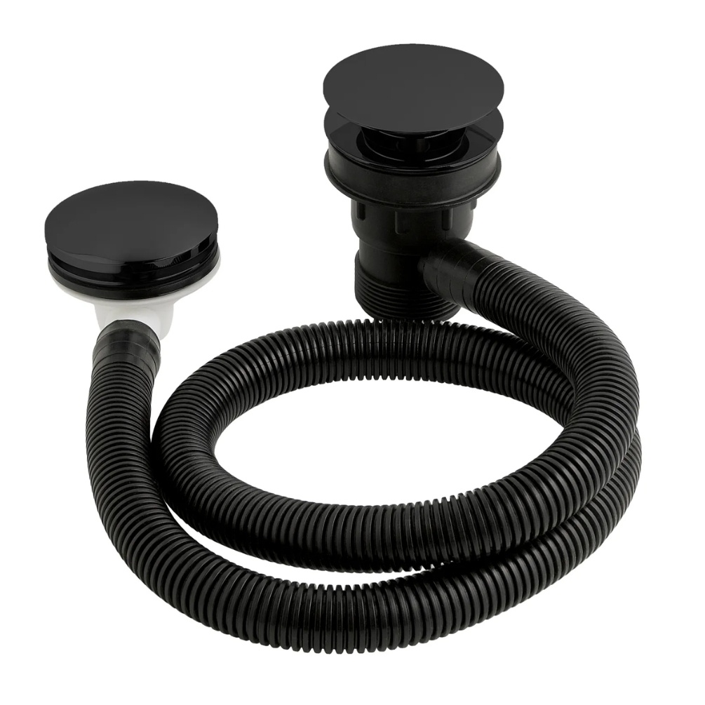 BC Sanitan Black Concealed Click Clack Bath Waste & Overflow Cut Out