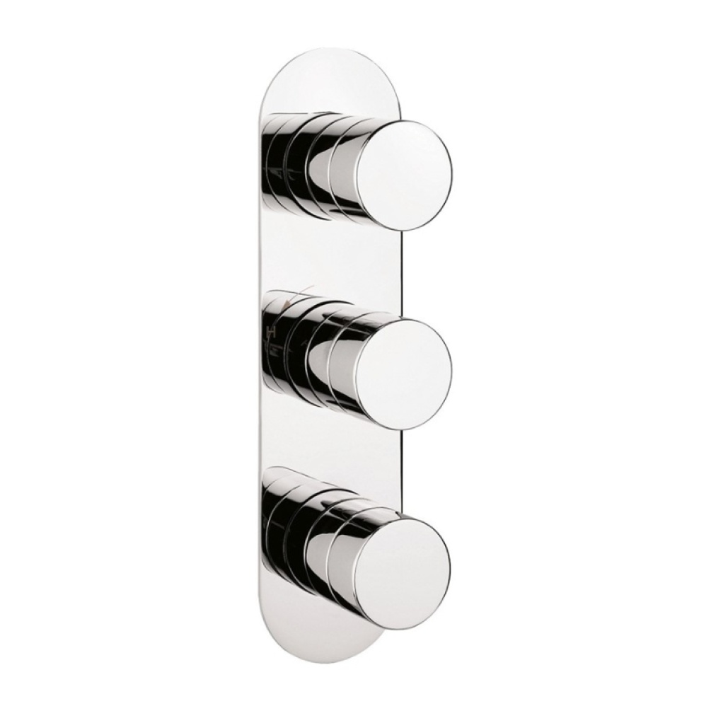 Product Cut out image of the Crosswater Drift Portrait 3 Outlet 3 Handle Thermostatic Shower Valve