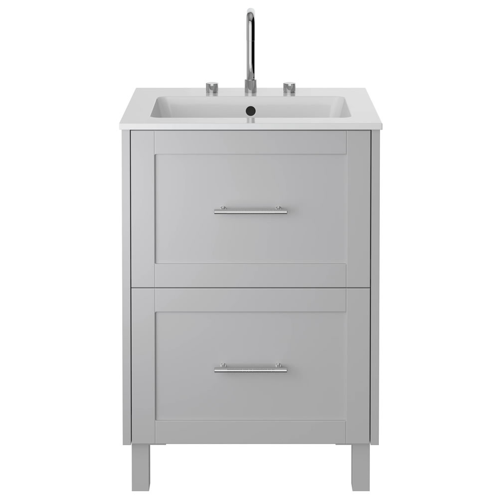 Heritage Lynton 600mm Dove Grey Freestanding Vanity Unit & Basin