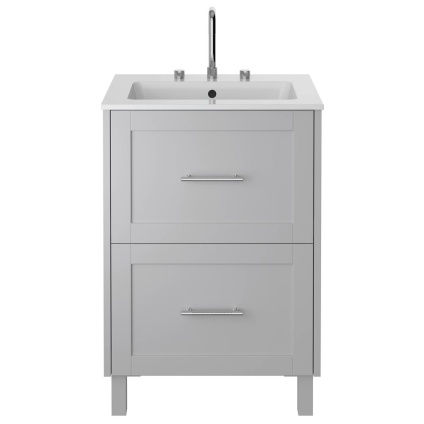 Heritage Lynton 600mm Dove Grey Freestanding Vanity Unit & Basin