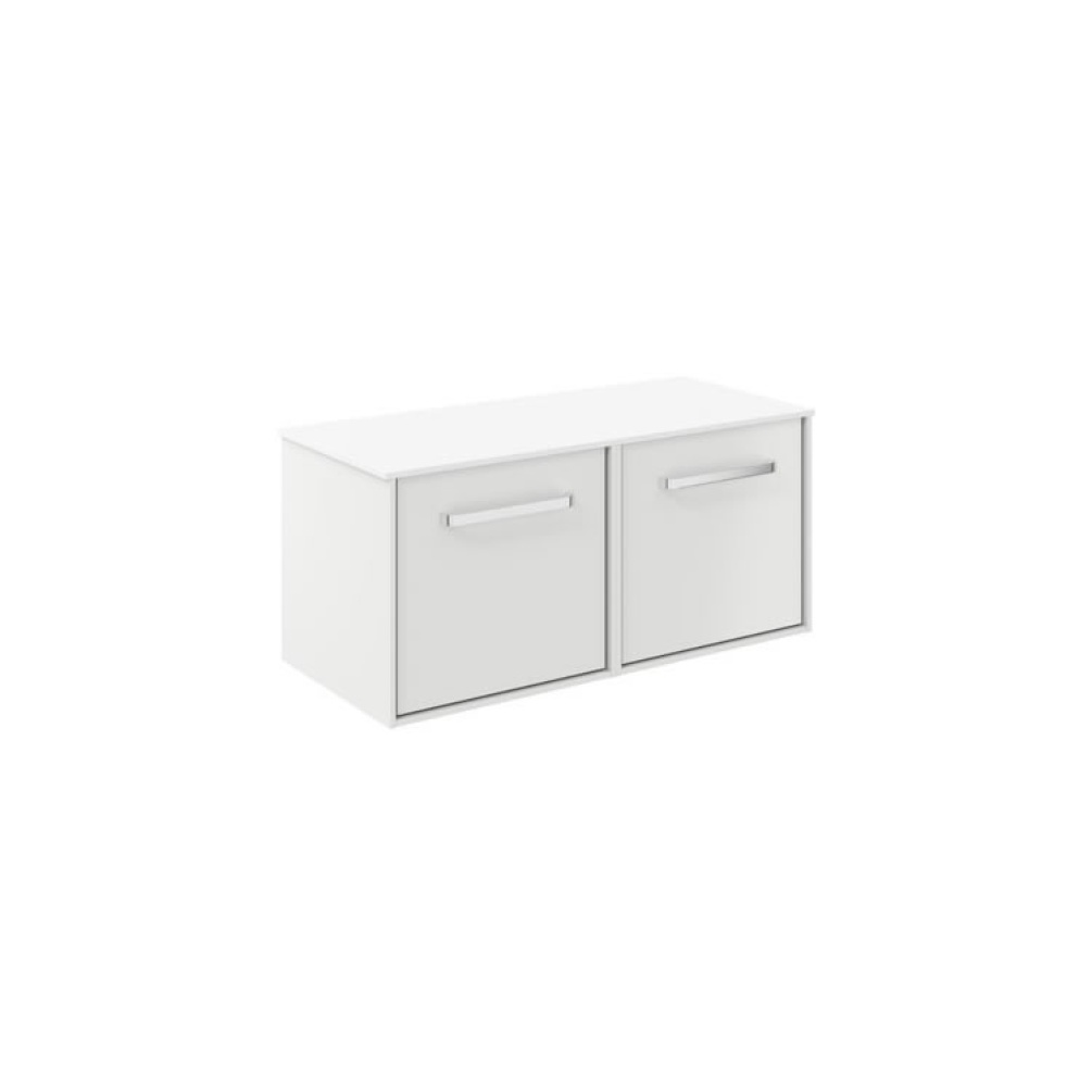 Cutout image of Crosswater Infinity 1000mm Matt White Wall-Hung Vanity Unit & Polar White Worktop