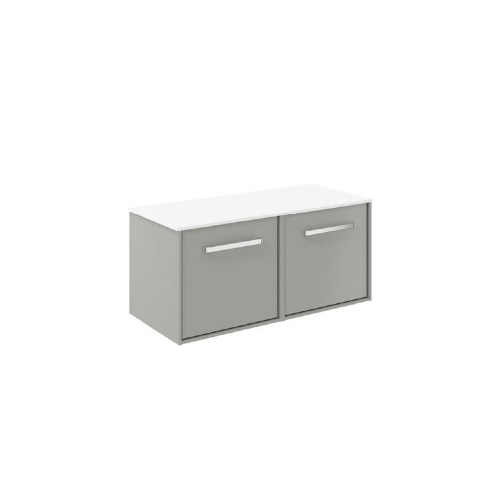 Cutout image of Crosswater Infinity 1000mm Storm Grey Vanity Unit & Polar White Worktop