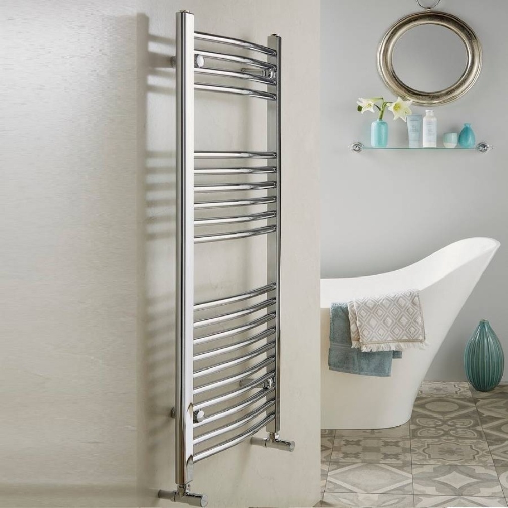 Velaro Elan 1200mm x 600mm Chrome Curved Towel Radiator Lifestyle