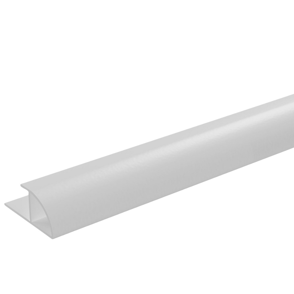 Cut out image of the Showerwall Laminate White Quadrant End Trim - QT3