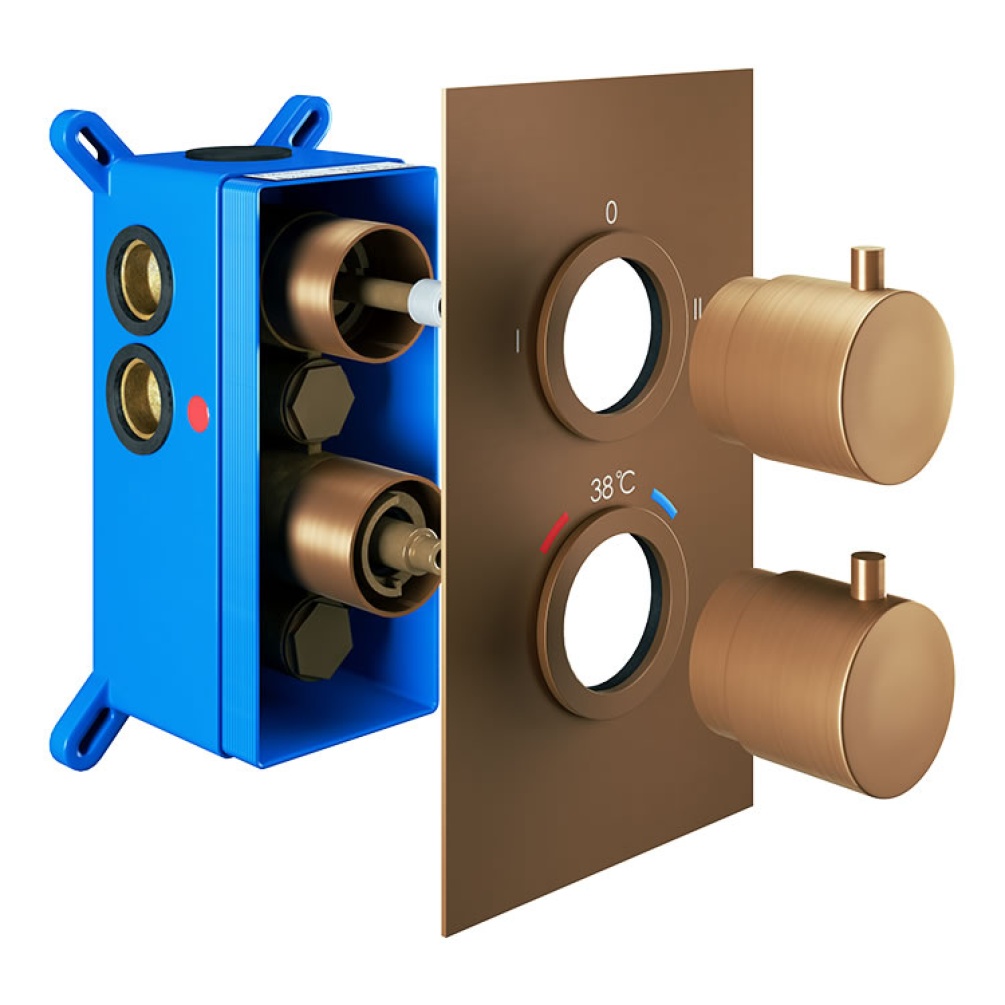 Photo of Abacus Emotion Brushed Bronze Twin Outlet Concealed Shower Valve