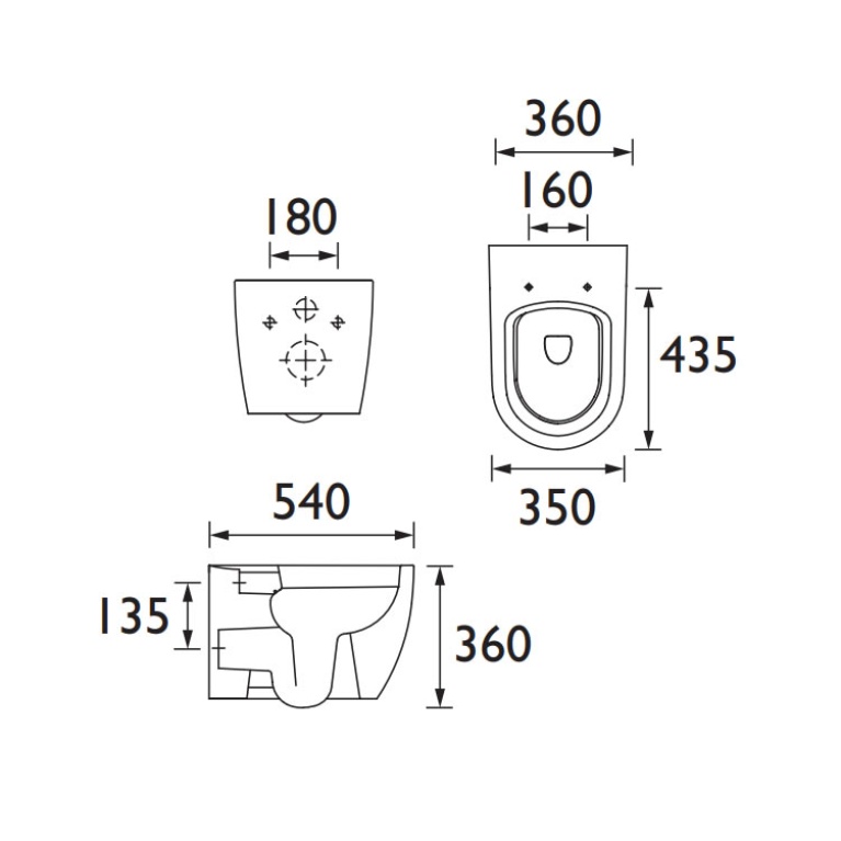 Heritage Stamford Rimless Wall Hung Toilet & Seat Sanctuary Bathrooms