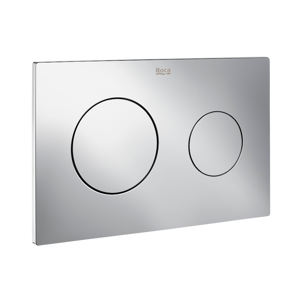 Product cut out image of the Roca Duplo One PL10 Chrome Dual Flush Plate