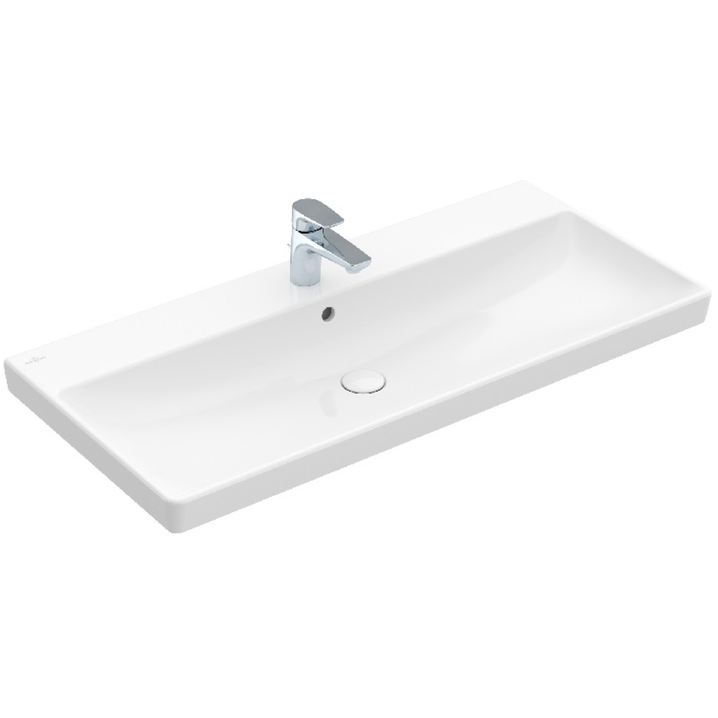 Product cutout image with white background of Villeroy and Boch Avento 1 Tap Hole 1000mm Vanity Basin 4156A501