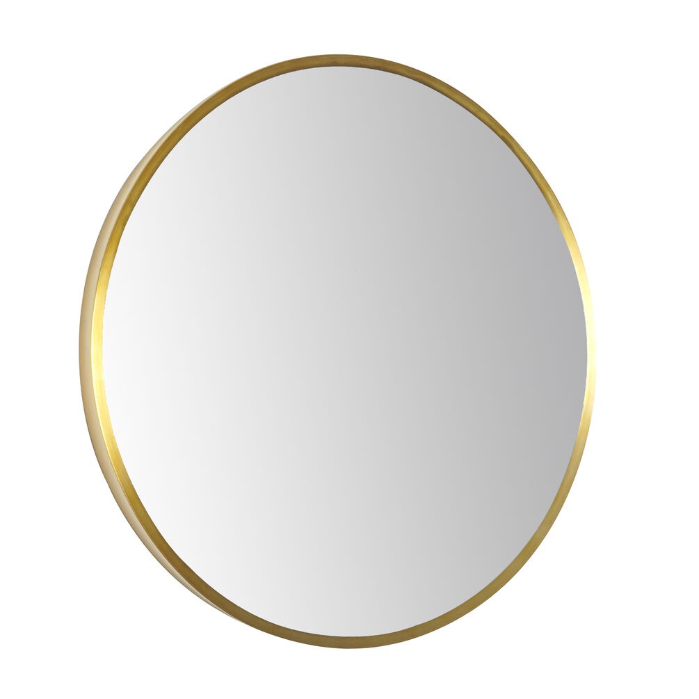 JTP Vos Brushed Brass Round Plain Mirror Lifestyle