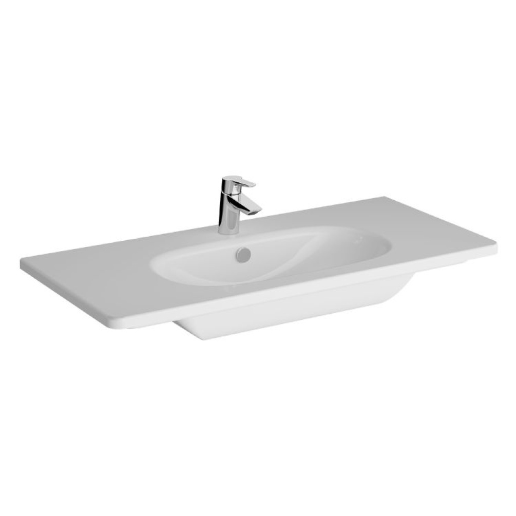 Product cut out image of VitrA Zentrum 1005mm x 465mm Wall Hung Vanity Basin 1 Tap Hole 7794B0030001