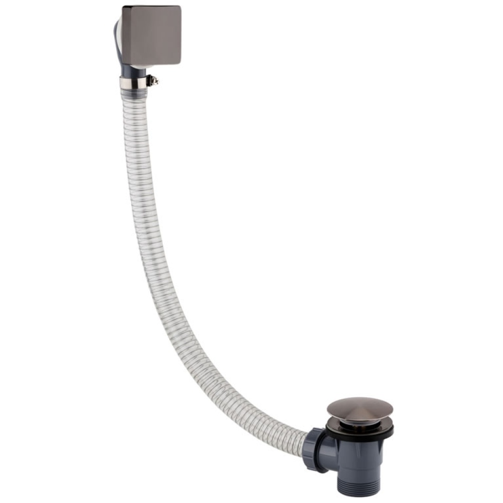 Cutout image of JTP Hix Brushed Black Square Click-Clack Bath Waste