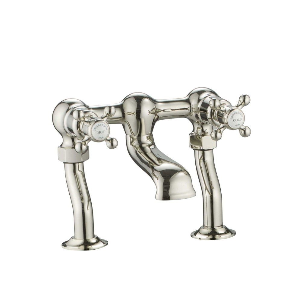JTP Grosvenor Cross Nickel Deck Mounted Bath Filler Cut Out