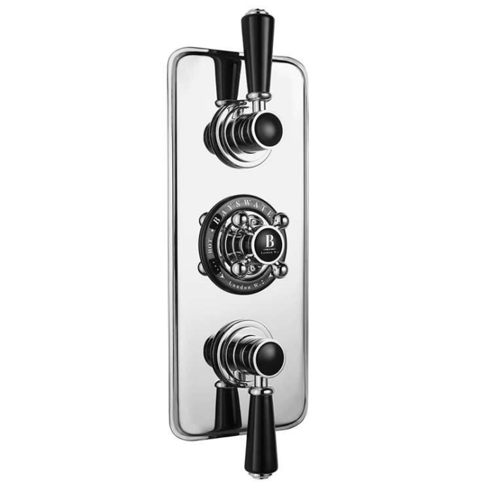 Photo of Bayswater Black & Chrome Twin Outlet Concealed Shower Valve