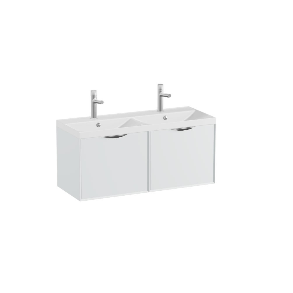 Vado Safari Smooth 1000mm Arctic White Wall Hung Vanity Unit & Gloss Basin