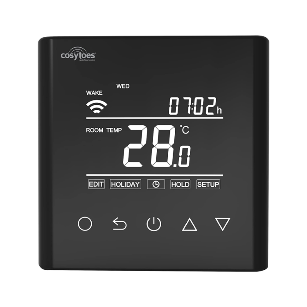Product Cut out image of the Cosytoes Curve Black Wi-Fi Enabled Timerstat