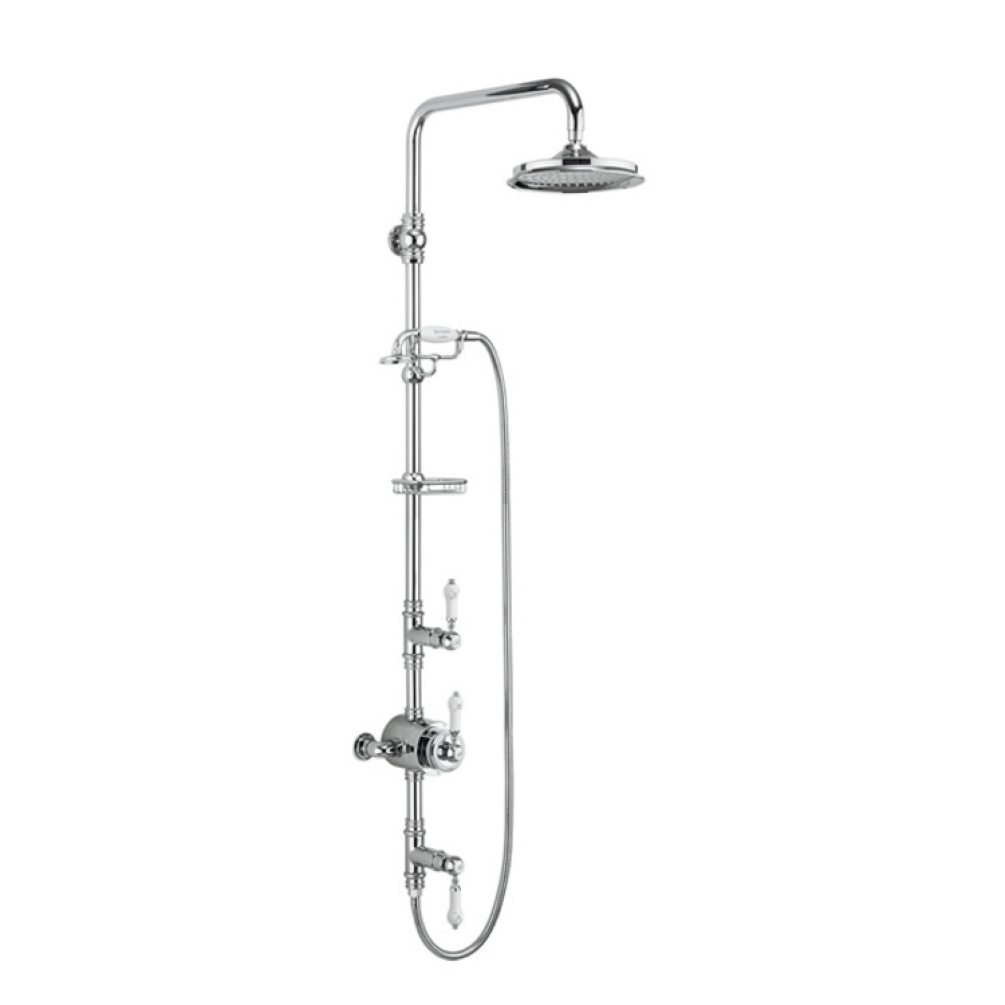 Product Cut out image of the Burlington Stour Exposed Thermostatic Shower with Riser Rail & Handset