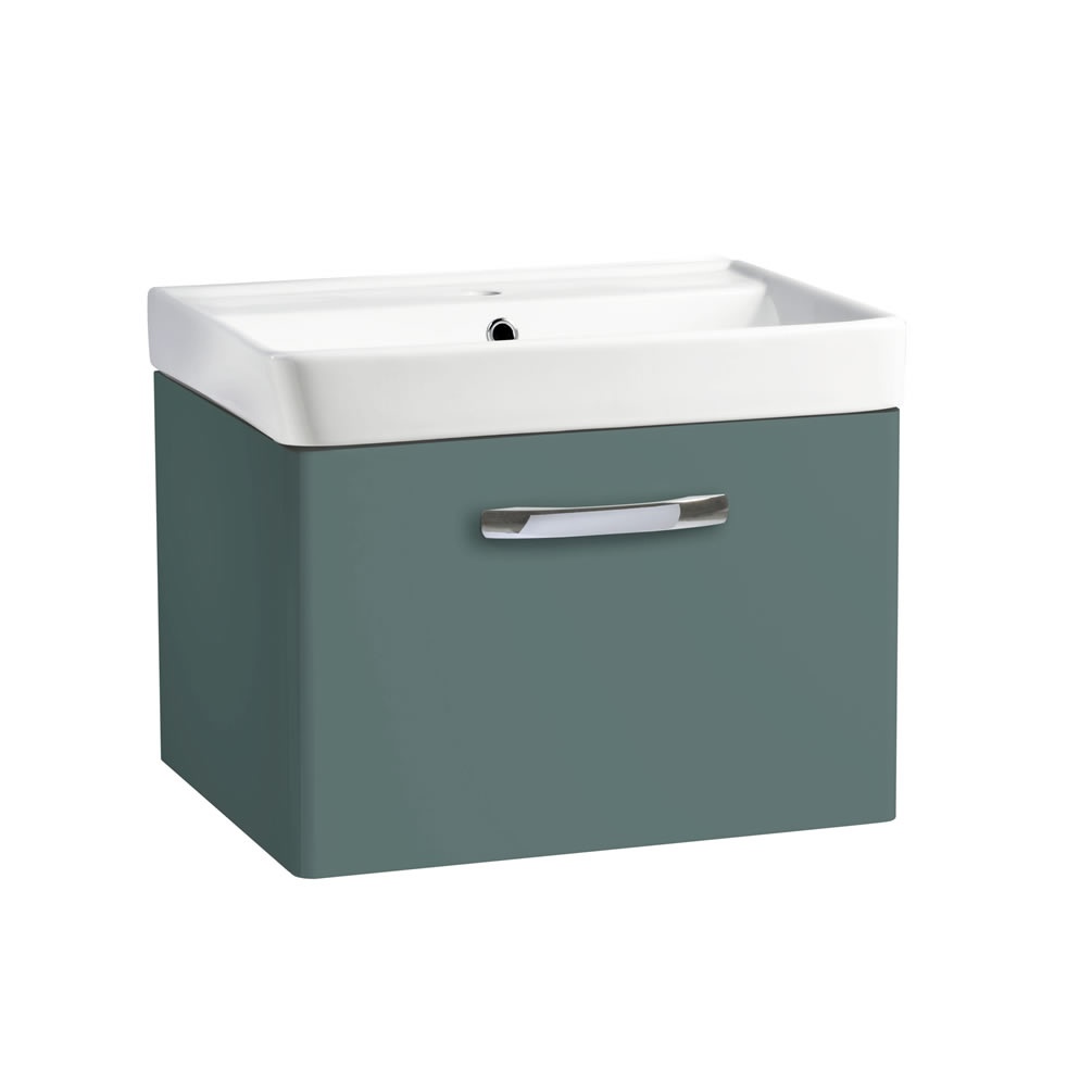 Tavistock Compass 600mm Matt Viridian Green Wall Mounted Unit & Basin