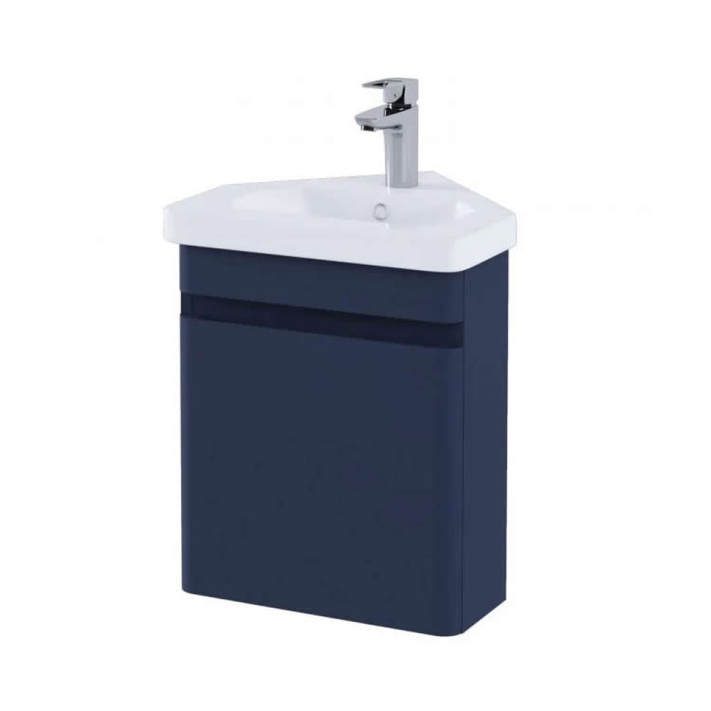 Photo Of RAK Resort Denim Blue 450mm Corner Cloakroom Vanity Unit