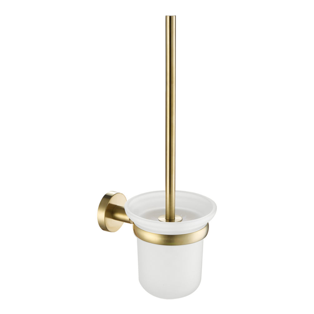 Product Cut out image of the JTP Vos Brushed Brass Toilet Brush Holder