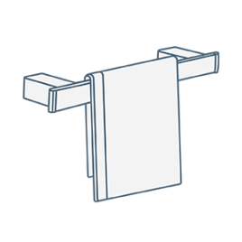 iconography image of a small compact bathroom towel rail
