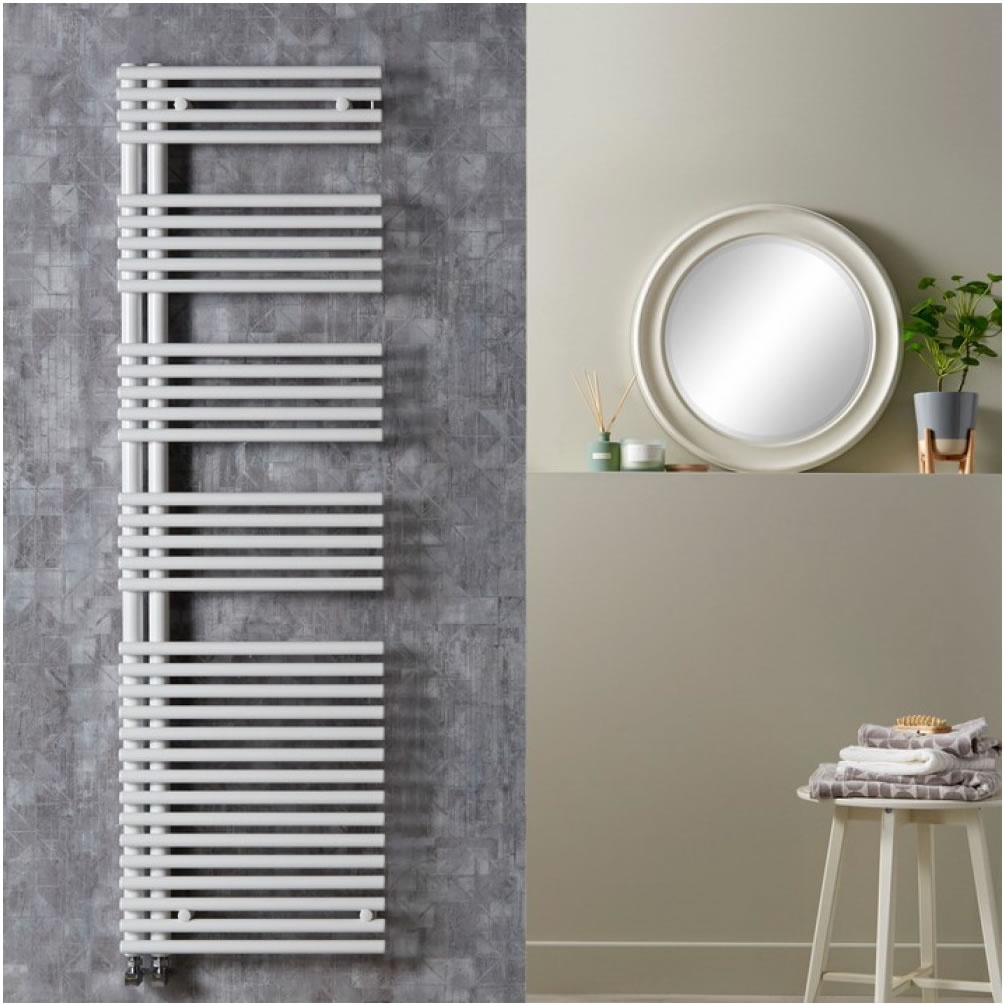 Lifestyle image of Redroom by Barwick Omnia White 1161 x 496mm Towel Radiator
