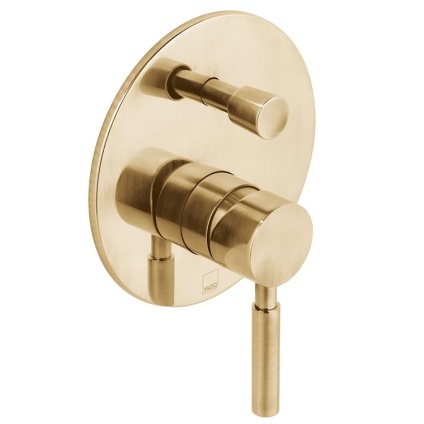 Cutout image of Vado Individual Origins Brushed Gold Manual Shower Valve & Diverter (2 Outlets)
