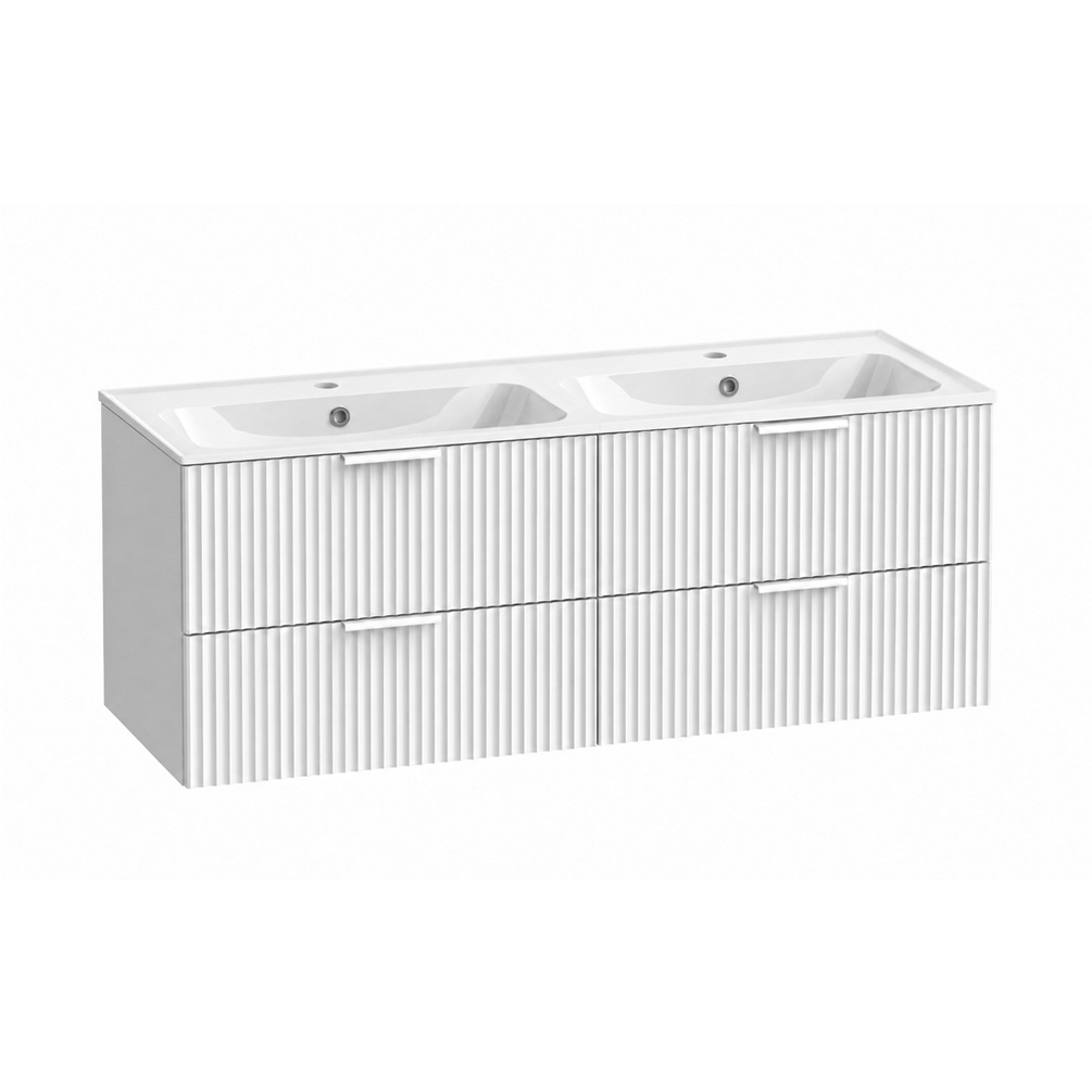 Tavistock Cadence Fluted 1200mm Matt White Wall Hung Vanity Unit & Basin