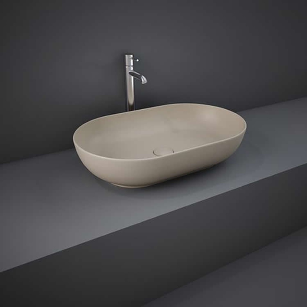 Photo Of RAK Feeling Matt Cappuccino 550mm Oval Countertop Basin