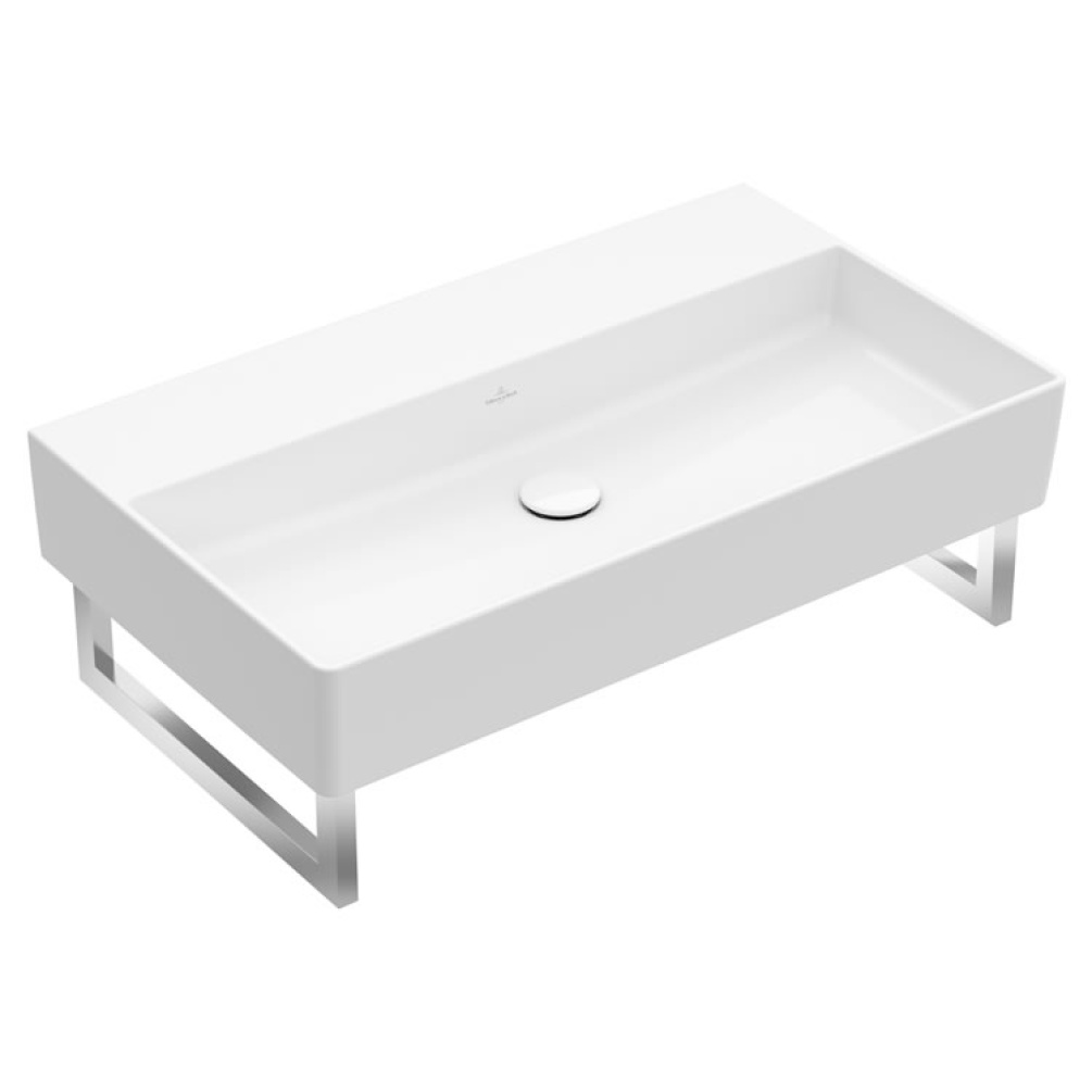 Cutout image of  Villeroy & Boch Memento 2.0 Wall-Hung 800mm Basin No Tap Holes  Two Towel Rails