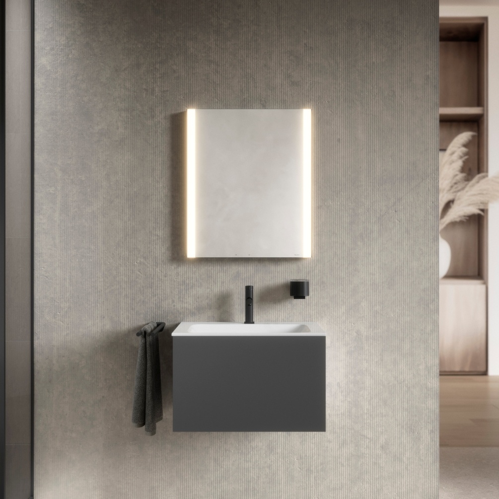 Product Lifestyle image of the Keuco Somaris Single Mirror Cabinet with Heated Demister 14501001131