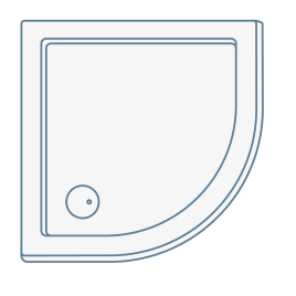 iconography image of a quadrant shaped shower tray base