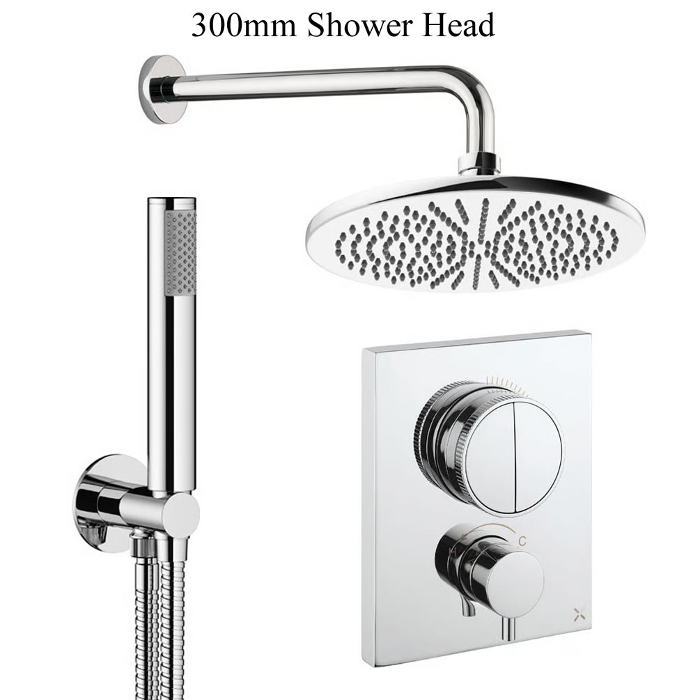 Cutout image of Crosswater Crossbox Push Chrome Dual Outlet Rainfall Shower Set