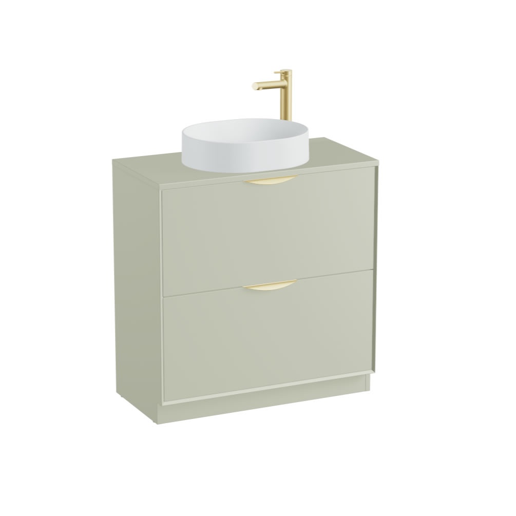 Vado Safari Smooth 800mm Sage Green Floorstanding Vanity Unit & Worktop