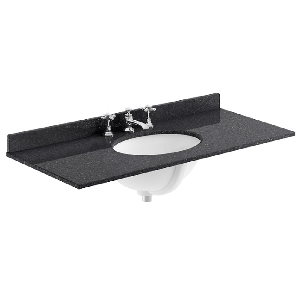 Product cut out photo of Bayswater 1000mm Black 3 Tap Hole Marble Countertop BAYC248