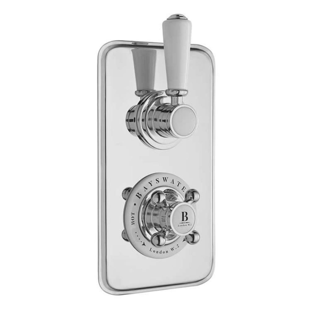 Photo of Bayswater White & Chrome Two Outlet Concealed Shower Valve