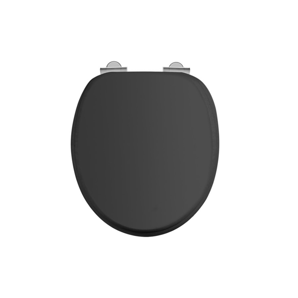 Product Cut out image of the Burlington Matt Black Soft Close Toilet Seat