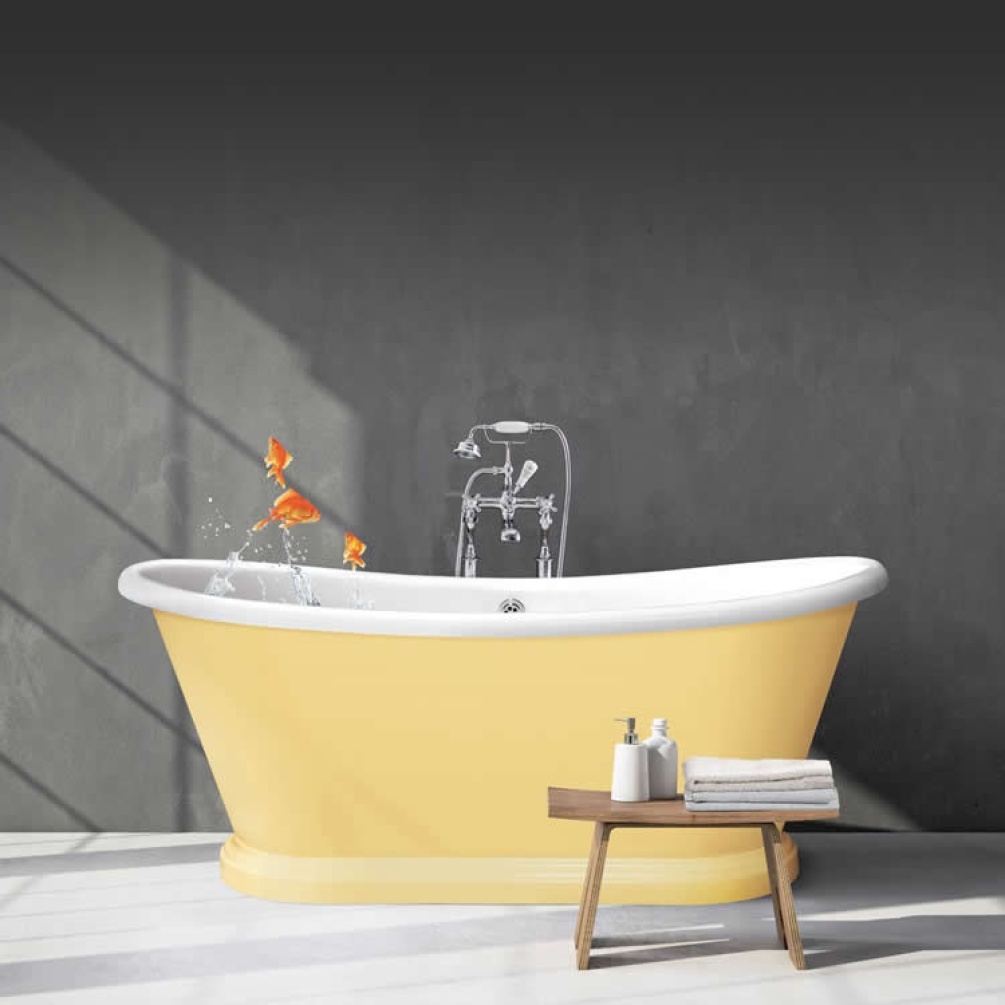 Photo of BC Designs 1700mm Acrylic Freestanding Boat Bath in blue