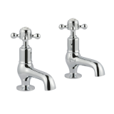 Photo of JTP Grosvenor Cross Chrome Cloakroom Basin Taps Cutout - White Indices