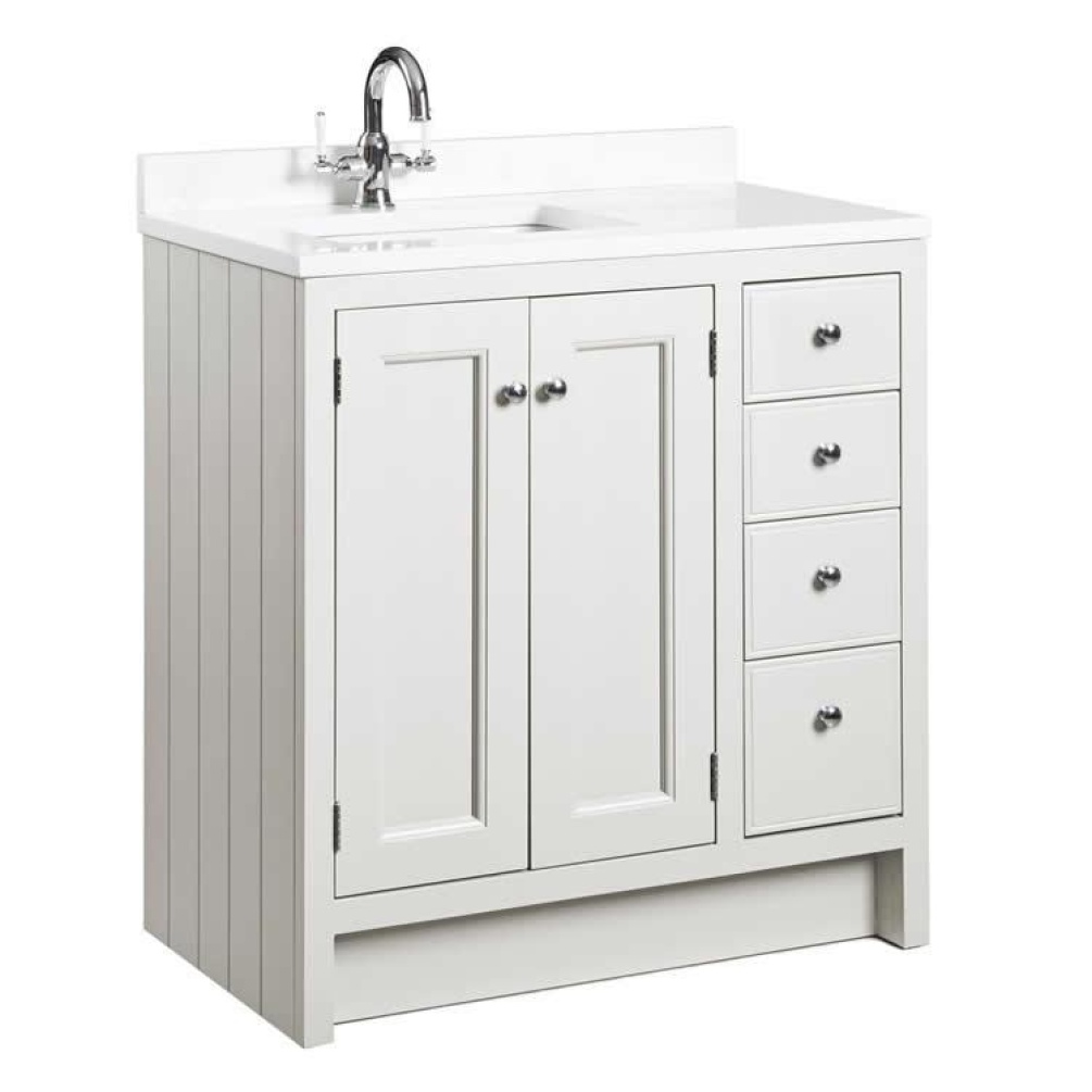 Photo of Roper Rhodes Hampton 800mm Chalk White Underslung Unit with Basin & Worktop