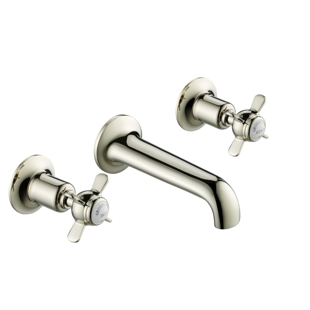 JTP Grosvenor Pinch Nickel Wall Mounted Basin Mixer Cut Out