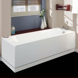 Lifestyle image of Halite White Front Bath Panel