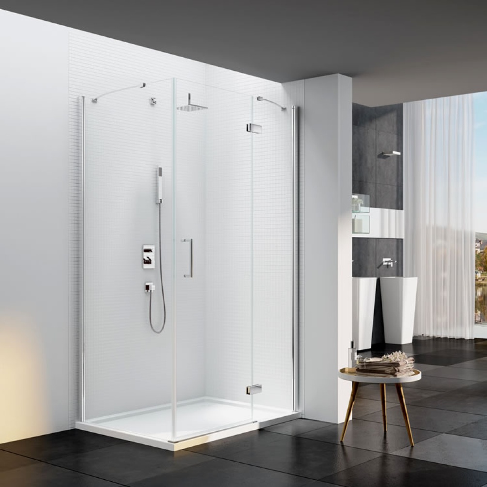 Merlyn 6 Series Frameless Hinged Shower Door Lifestyle Image 1